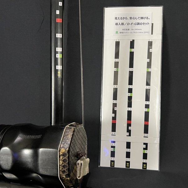 画像1: 【導入版】二胡音程ガイドシール　初心者向け／D調-F調-G調のセット　PGS-Intro　【予約受付中：2月下旬発売予定】 (1)