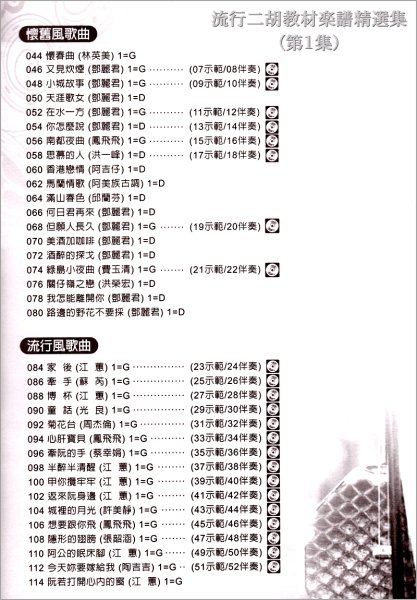 画像3: 流行二胡教材楽譜精選集　第１集 （模範＆カラオケ伴奏CDデータ付：MP3形式：贈） (3)