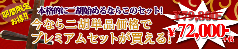 二胡スタート応援キャンペーン！≪送料無料！しかも今なら特別価格でセットが買える！≫